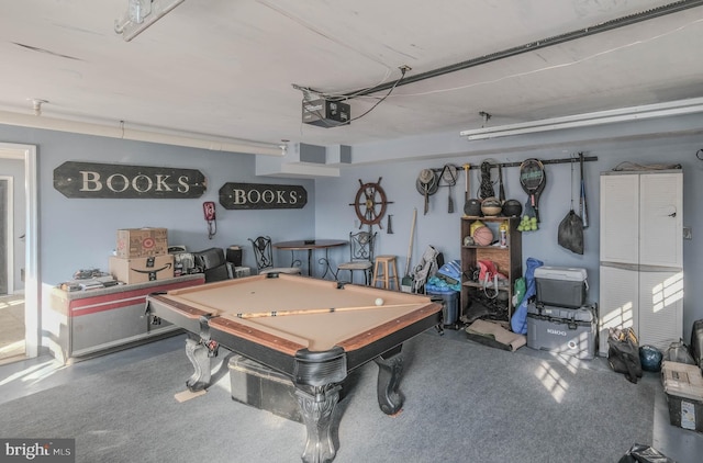 game room featuring billiards