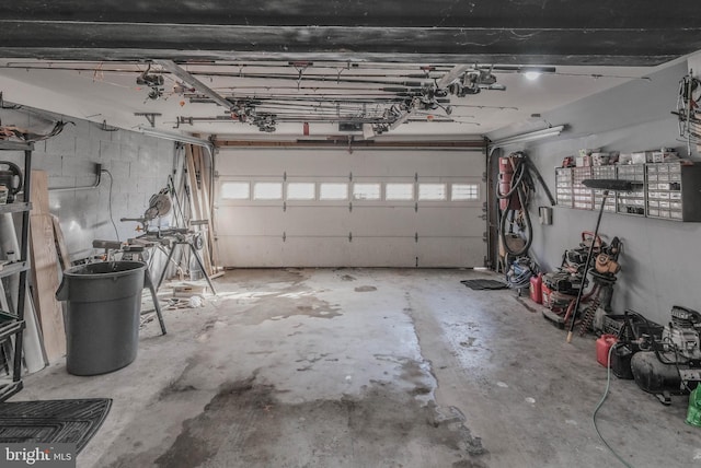 view of garage