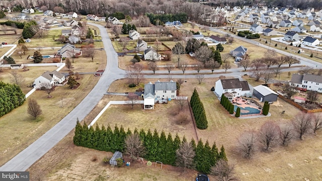 drone / aerial view with a residential view