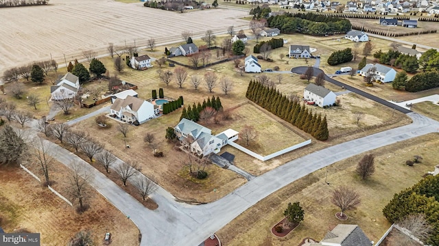 bird's eye view featuring a residential view