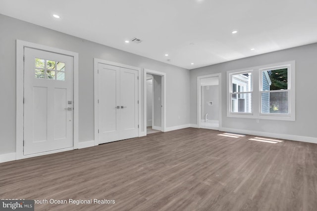 entrance foyer with hardwood / wood-style flooring