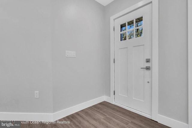 foyer entrance featuring hardwood / wood-style floors