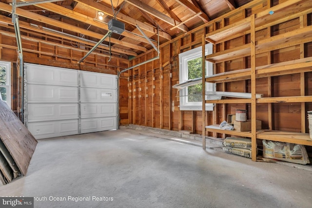 garage featuring a garage door opener