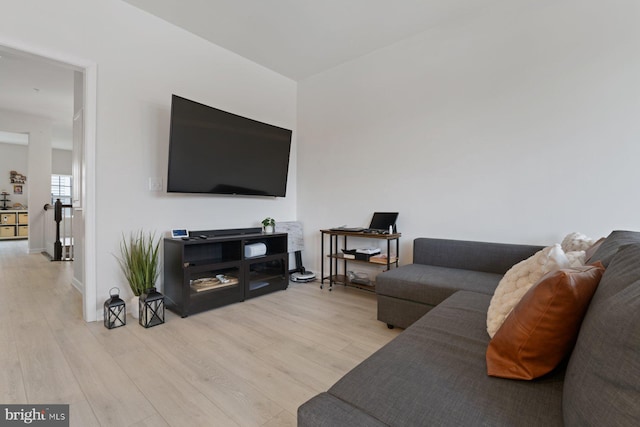 living room featuring light hardwood / wood-style floors