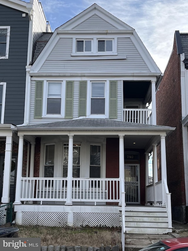 view of front of house with covered porch