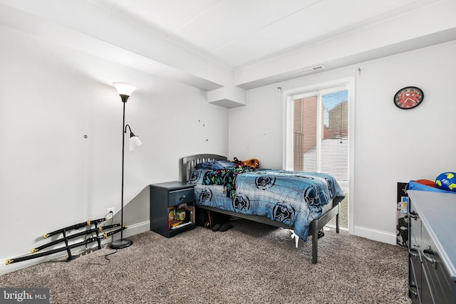 bedroom with carpet