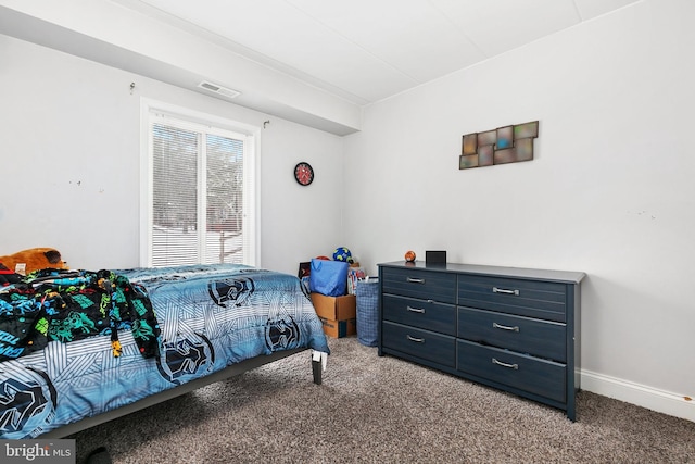 bedroom with carpet