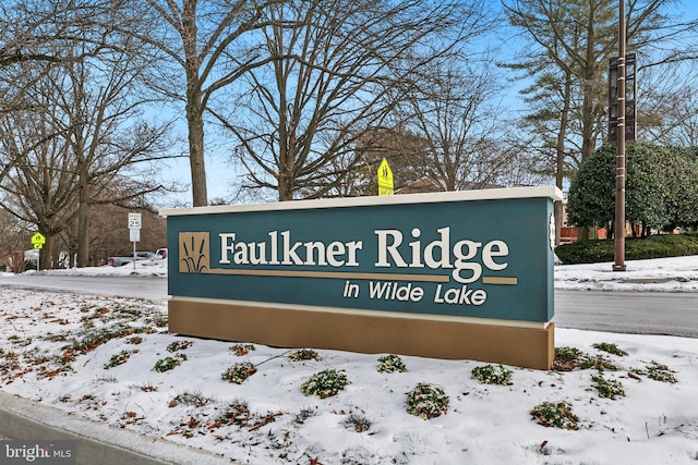 view of community sign