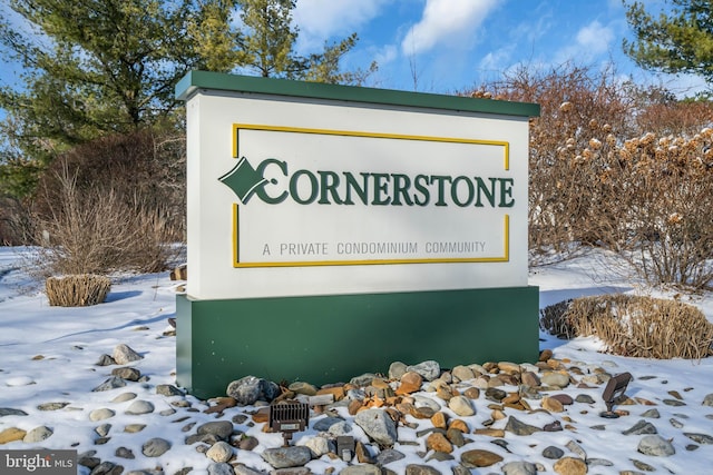 view of community sign