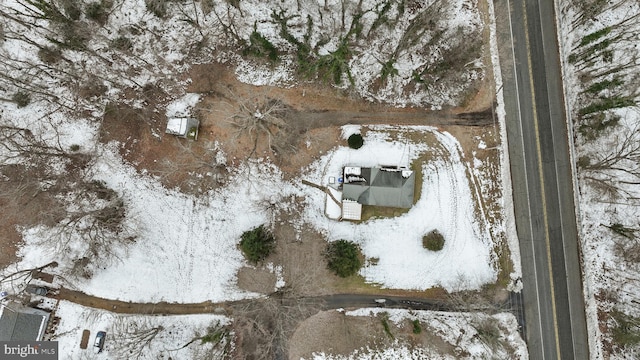 view of snowy aerial view