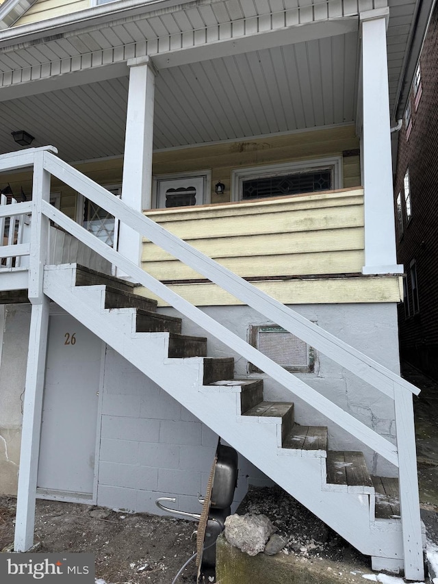 view of stairway