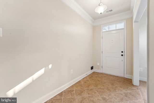 entrance foyer featuring ornamental molding