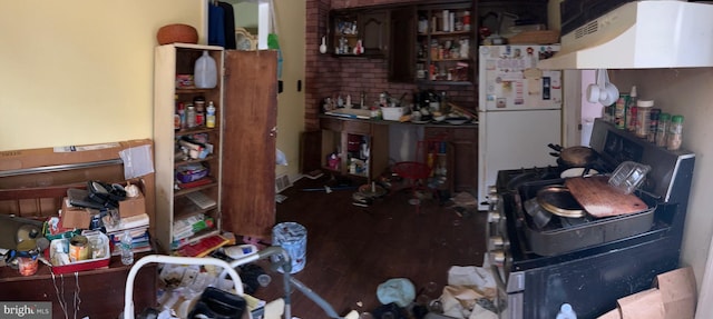 kitchen with white refrigerator