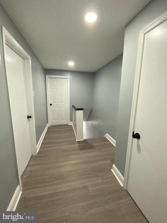 hall featuring dark hardwood / wood-style flooring