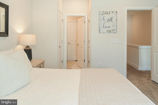 carpeted bedroom featuring a closet