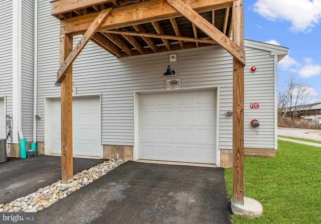 garage with central AC unit