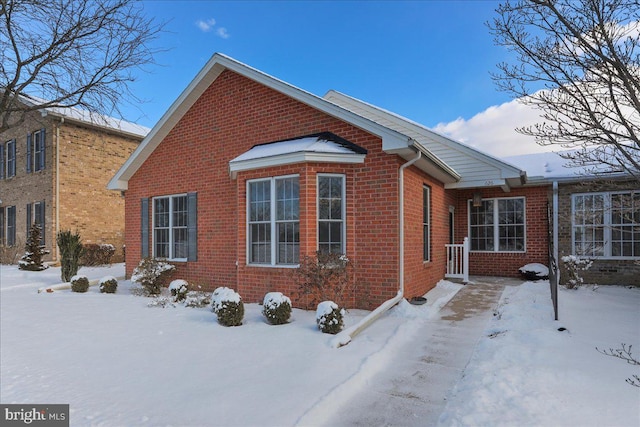 view of snow covered exterior