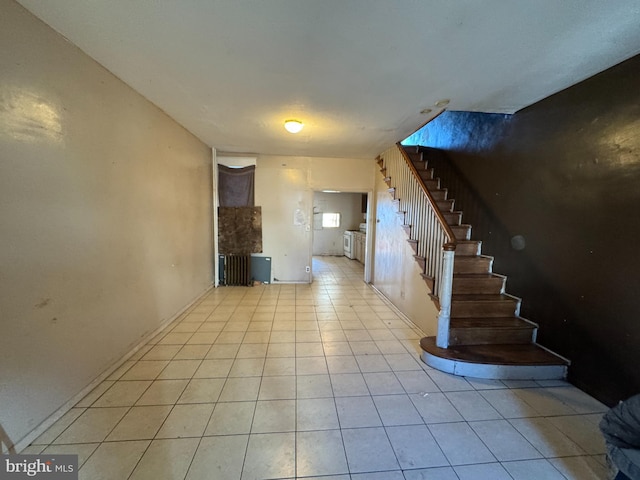 interior space featuring light tile patterned floors