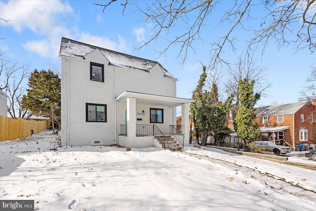 view of front of property with a porch