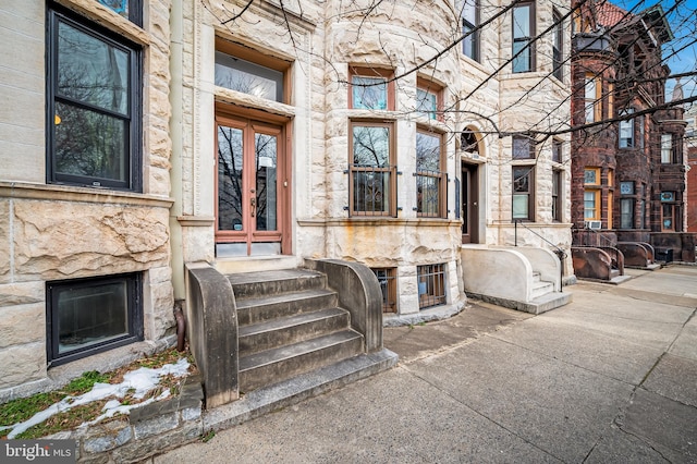 doorway to property with french doors