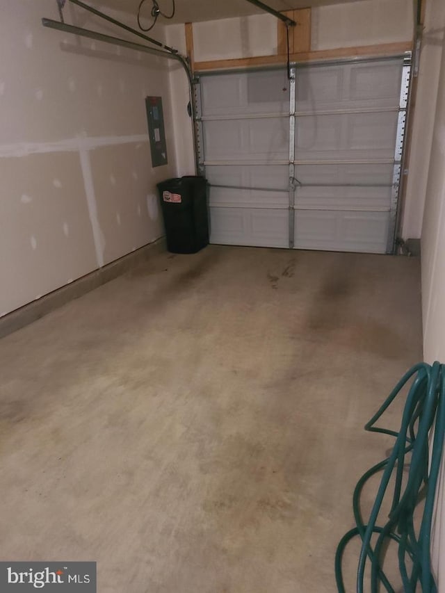 garage with electric panel