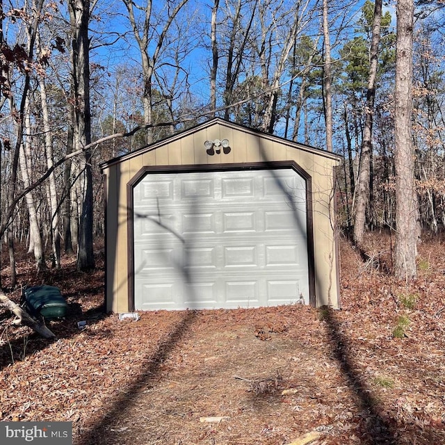 view of garage