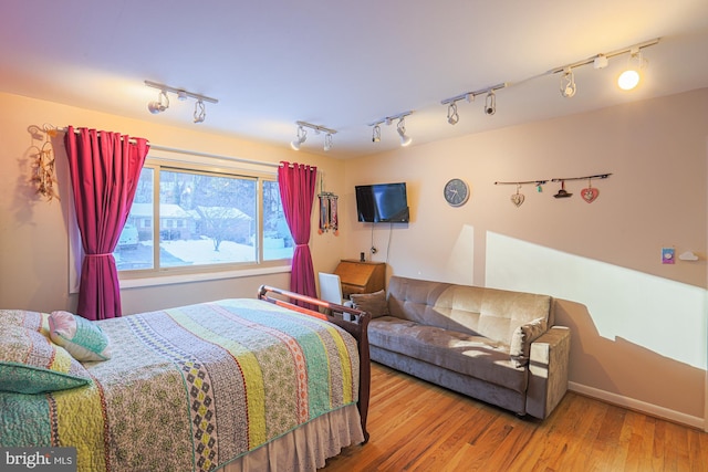 bedroom with wood-type flooring