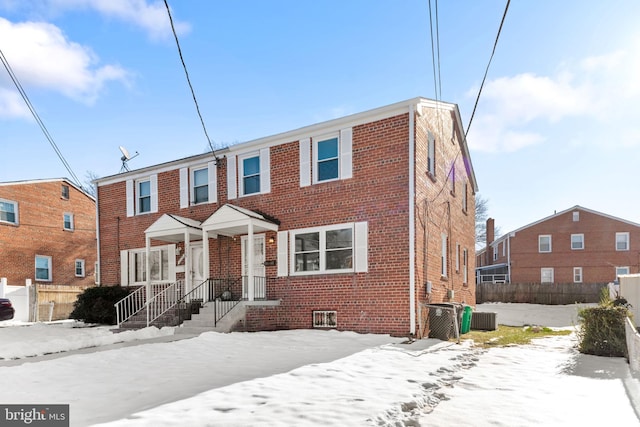 view of front of home featuring central AC