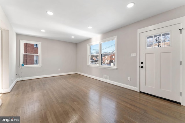 entrance foyer with dark wood-type flooring