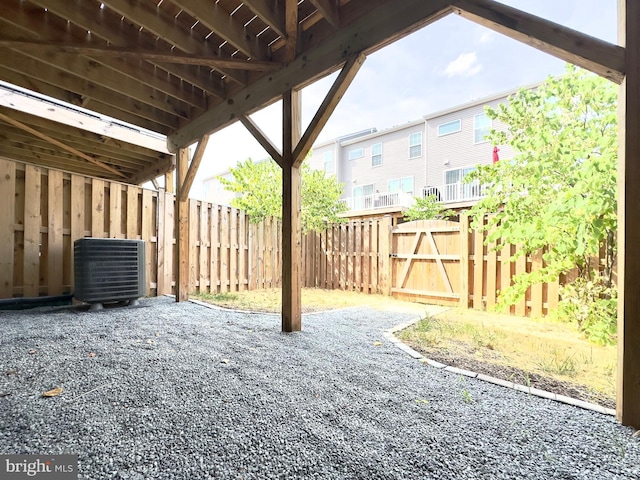 view of yard featuring central AC