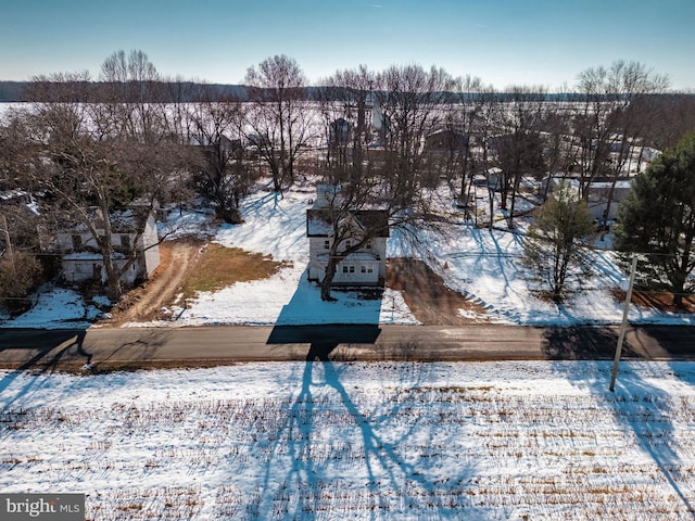 view of snowy aerial view