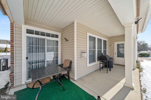 view of patio featuring grilling area