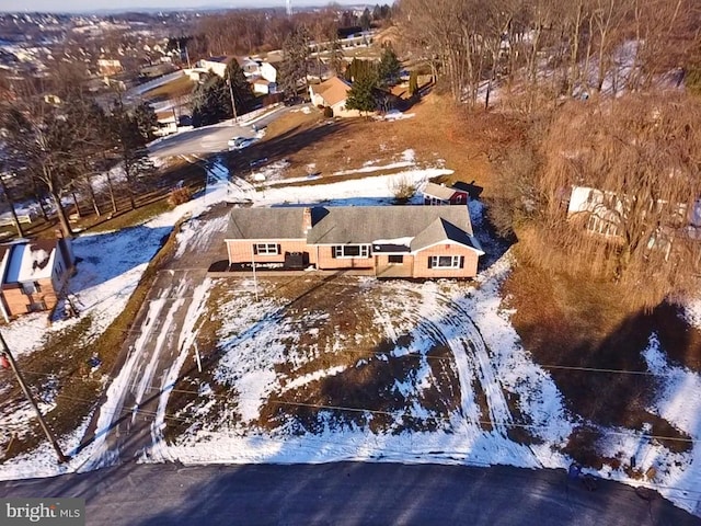 view of snowy aerial view