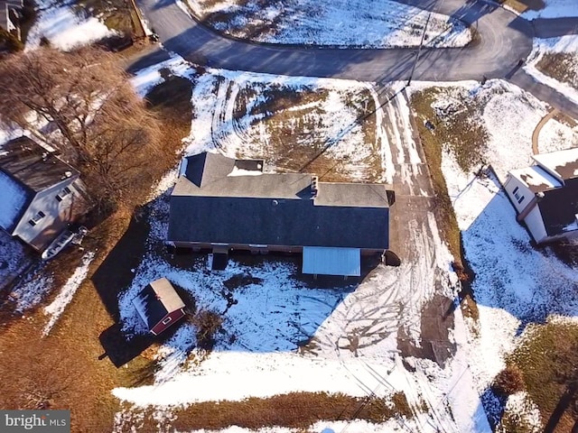 view of snowy aerial view