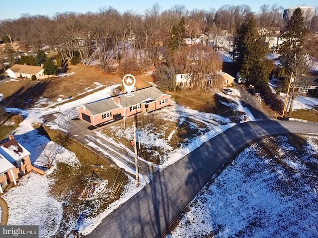 view of snowy aerial view