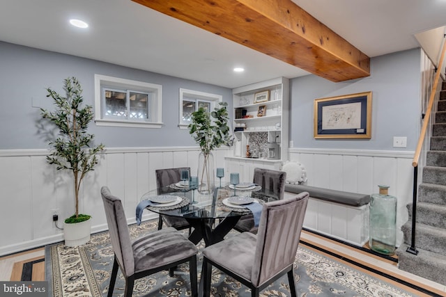 dining space featuring hardwood / wood-style flooring