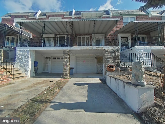 exterior space featuring a garage