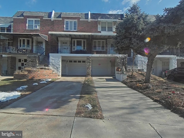 view of property featuring a garage