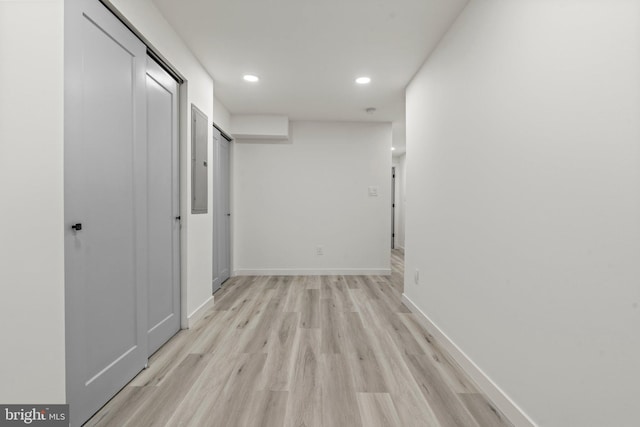 hallway featuring light hardwood / wood-style floors