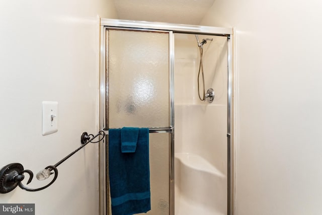 bathroom featuring a shower stall