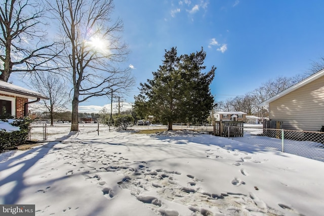 view of snowy yard