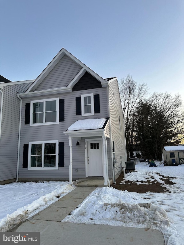 front of property featuring central AC unit