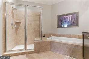 bathroom with plus walk in shower