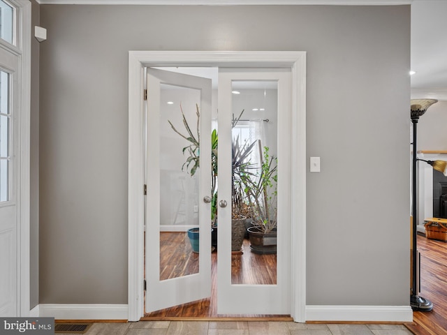 entryway with french doors