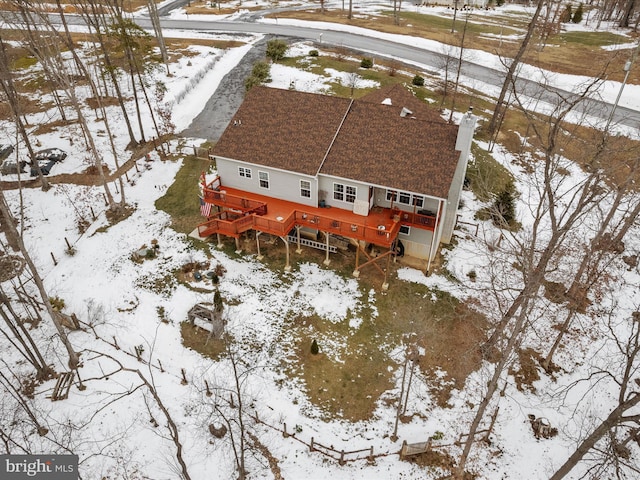 view of snowy aerial view