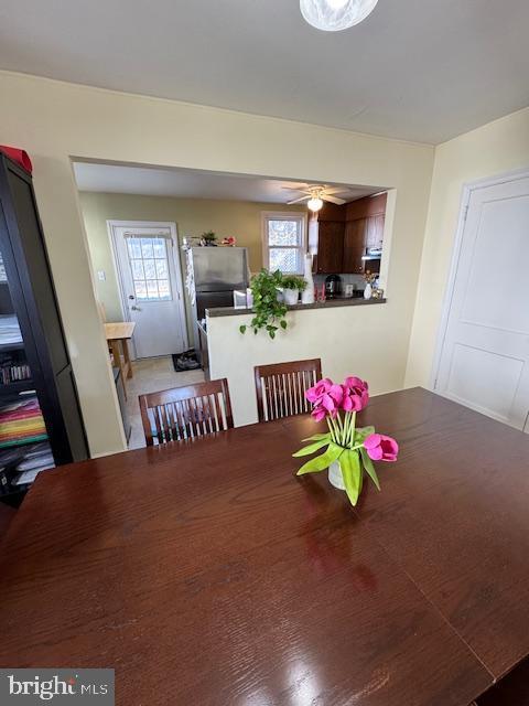 view of dining area