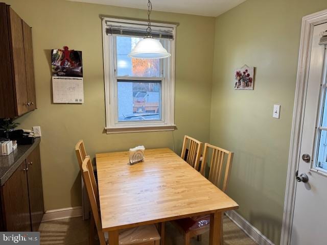 view of dining area