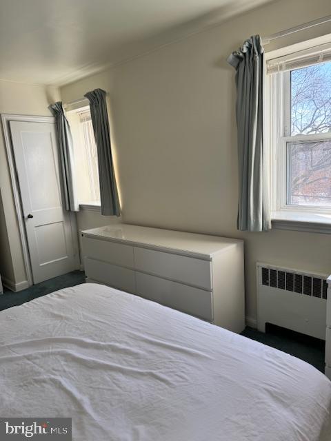 bedroom with radiator