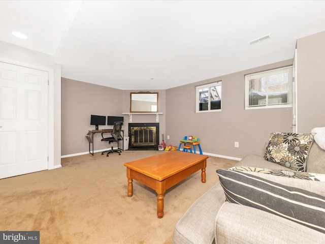 view of carpeted living room