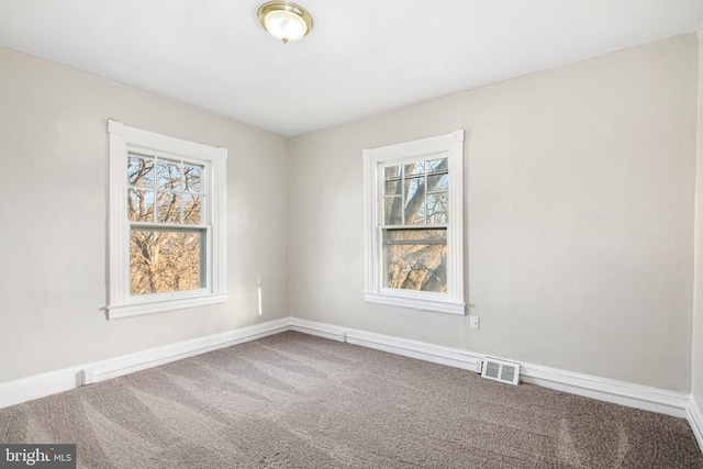 carpeted spare room with plenty of natural light